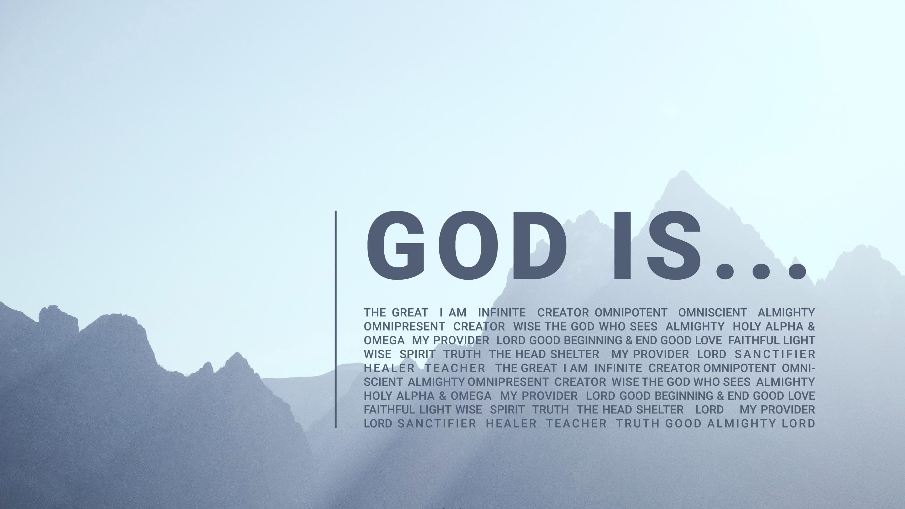 God Is... sermon series graphic.